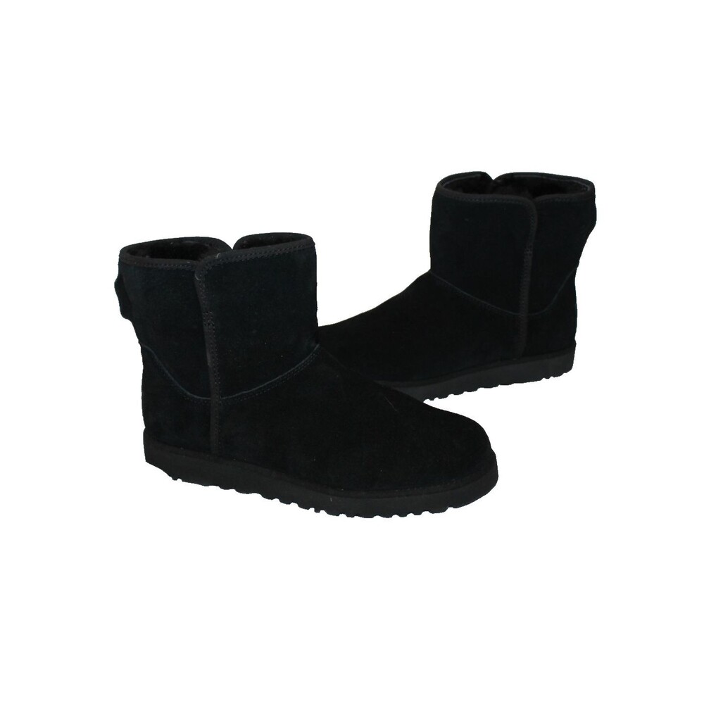 UGG WOMEN'S CORY SUEDE SHEARLING LINED MINI BOOTS BLACK 6